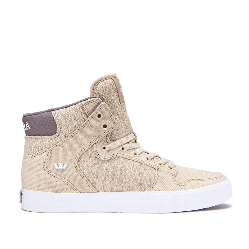 Buty Supra VAIDER - Sneakersy Wysokie Męskie - Beżowe (VKPF-81236)